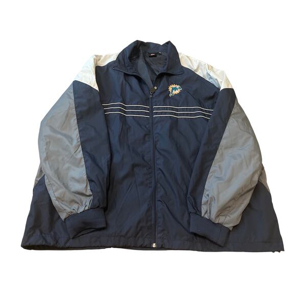 Reebok NFL Team Apparel SI Miami Dolphins Jacket Windbreaker Old Logo, Men's 2XL - Picture 1 of 8